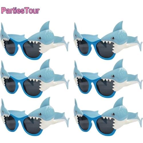 6 pack Shark Glasses Party Favors for Boys Girls Adults Shark Photo Booth Props Ocean Theme Party Supplies Shark Party Eyeglass