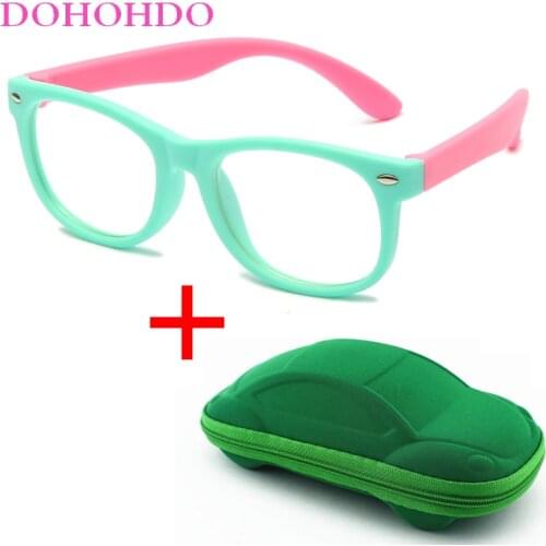 DOHOHDO Kids Anti-blue Light Glasses for Children Soft Frame Goggle Colorful TR90 Flexible Silicone Glasses Baby UV400 Eyewear