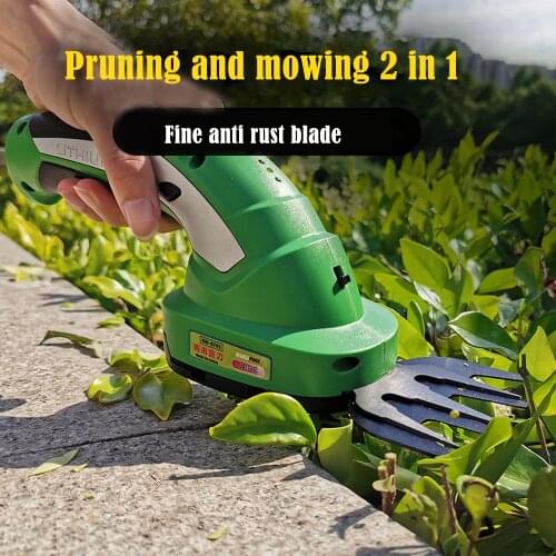 Hedge Trimmer 2 In 1 Electric Trimmer Lithium-ion Cordless Pruning Shears Rechargeable Fence Scissors Garden Lawn Hedge Tool