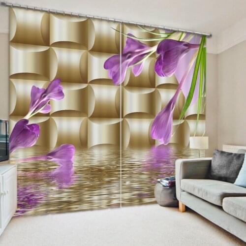 Luxury Blackout 3D Window Curtains For Living Room Bedroom soft flower curtains
