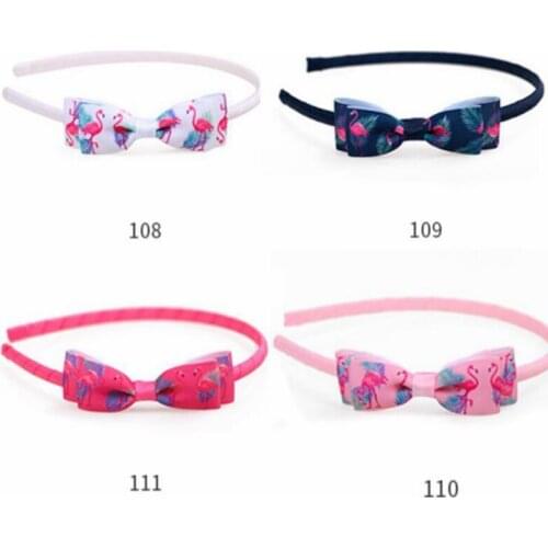 Xmas Hairbands Headbands Alice Hair Head Band Hoop Flamingo Flowers Bows Girl Lady Covered Ribbon Winding Headwear 20pcs FG124