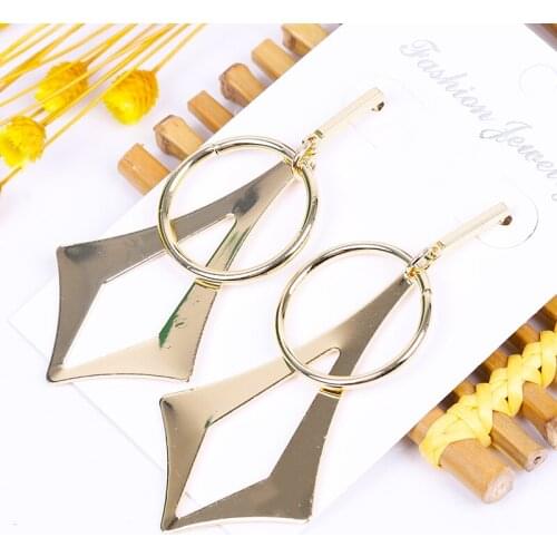 Earrings 2020 Metal Geometric Long Speed Selling Ladies Fashion New Jewelry Bohemian Gold Korean Metal Pendant Unique Statement