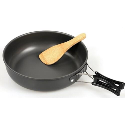 Aluminum Alloy Ultra-light Frying Pan Outdoor Camping Foldable Handle Cooking Pot Portable Cookware for Travelling Hiking Picnic