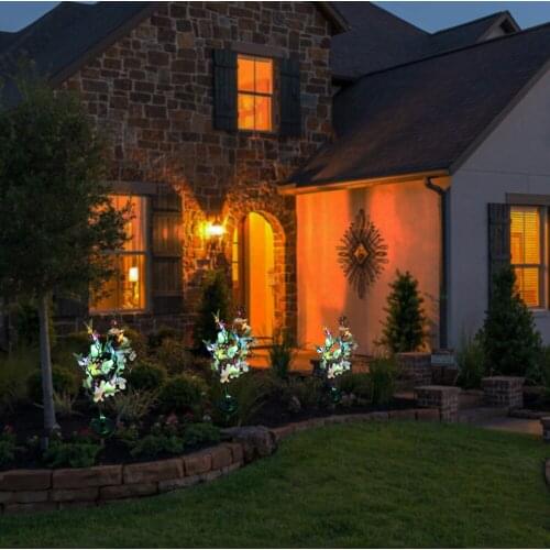 Cherry Blossom Led Solar Power Light Waterproof Simulation Cherry Home Decorative Flower Lights Garden Decoration Yard Lawn Lamp