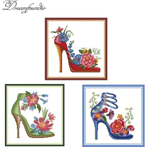 High-heeled shoes series cross stitch kit aida 14ct 11ct count print canvas stitches embroidery DIY handmade needl