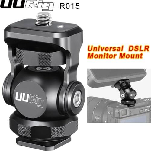 UURig R015 Monitor Mount Bracket Holder Mini Robot Ballhead With Cold Shoe Mount for Sony Nikon DSLR Cameras Gimbal Accessories