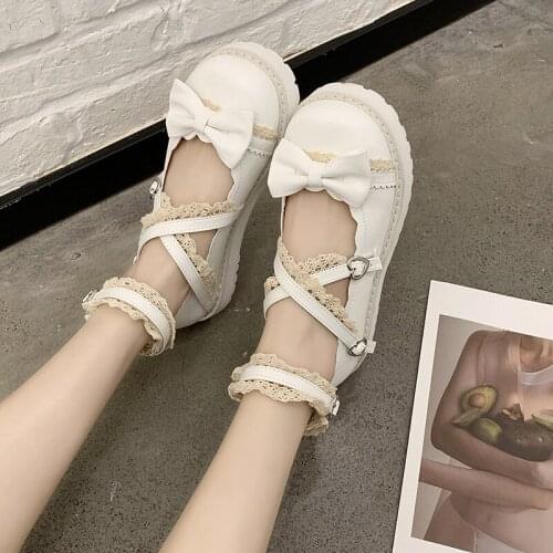 Japanese Lolita Shoes Womens 2021 Spring and Summer New Retro All-match Student women shoes kawaii shoes anime shoes