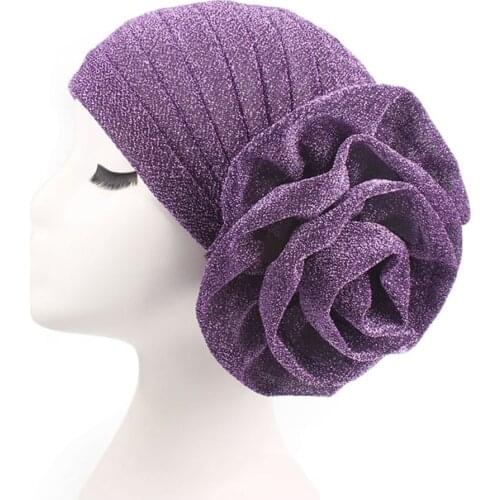 Big Flower Turba Wnomen Bright Muslim Headwear