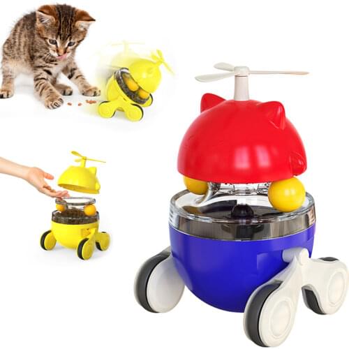 Funny Tumbler Cat Toy Educational Leaking Food Ball For Pet Dog Cats Interactive Balance Car Kitten Chasing Toys Cat Accessories