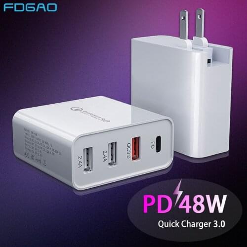 36W Dual USB Charger Quick Charge 3.0 Type C PD Fast Charging for iPhone 12 11 XS XR X 8 iPad Xiaomi Samsung QC3.0 Power Adapter
