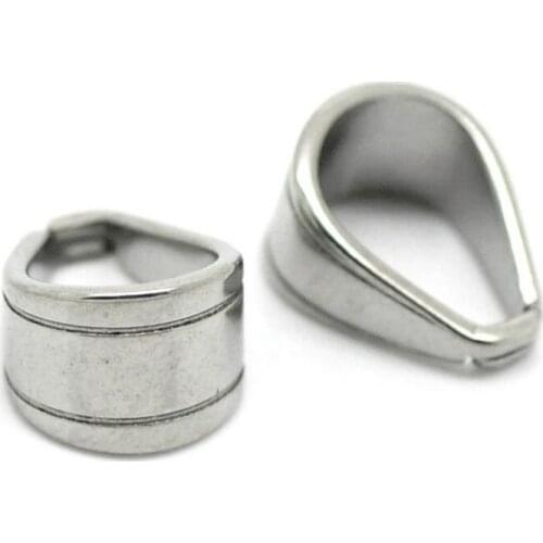 Hot 20PCs Silver Tone Stainless Steel Pinch Clips Bail Pendant Hooks Connectors Findings 11mm*9mm charm Clips & Pendant Clasps