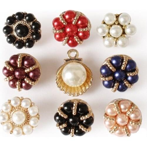 5PCs Pearl Buttons for Clothing Snaps for Clothes DIY for Sewing Accessories Needlework Suit Overcoat Sweater Decorative Buttons
