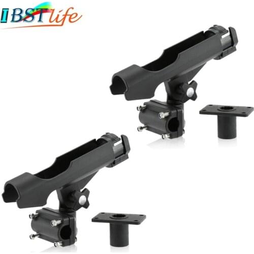 2PCS Fishing Rod Rest Adjustable Removable 360 degree Holders Kayak Boat Support Tools Accessories Pole Bracket