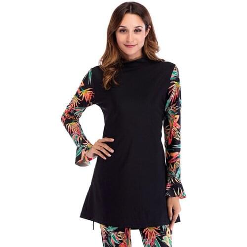 2019 New Muslim Swimwear Women Full Coverage Islamic Swimsuit Hijab Swimming Beachwear Muslims Beachwear Swim Suit S-4XL