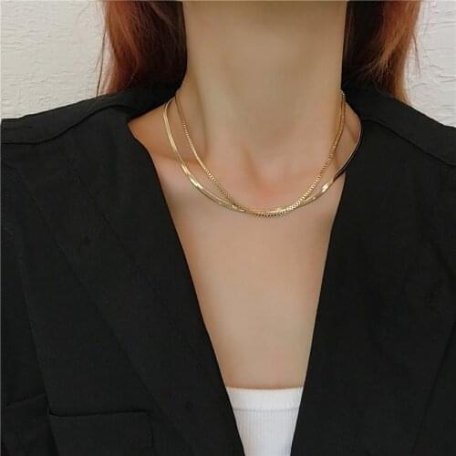 2021 new double necklace female light luxury niche design simple collarbone chain personality fashion temperament neck chain