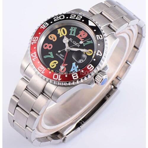 40mm BLIGER Steel strip Wristwatches Ceramic Bezel sapphire automatic mens watch