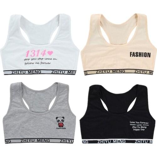 8pc/Lot Summer Thin Girl Training Bra Soft Brassiere Sport Children Topic Teenagers Vest