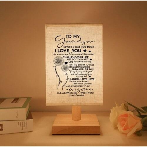 Grandma To My Grandson Reading lamp bedside printed a meaningful blessing content he will continue beautiful gift