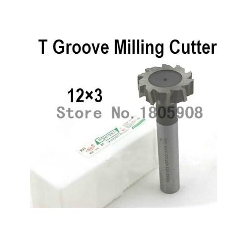 Free Shipping 2PCS 12*3 high speed steel Straight shank T groove milling cutter T type Straight shank milling cutter