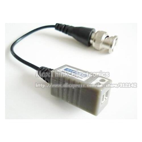 BNC Connector CCTV Video Balun With Pigtail ,Passive ,1CH ,10Pair, Free Shipping