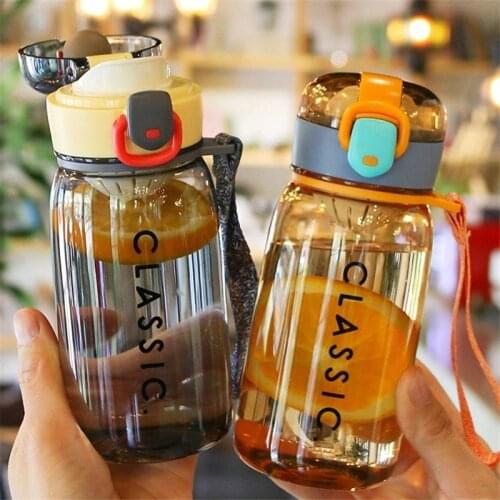 400ml Portable Plastic Water Bottle BPA Free Outdoor Leakproof Drinking Bottles with Rope Cute Woman Girl Drinkware