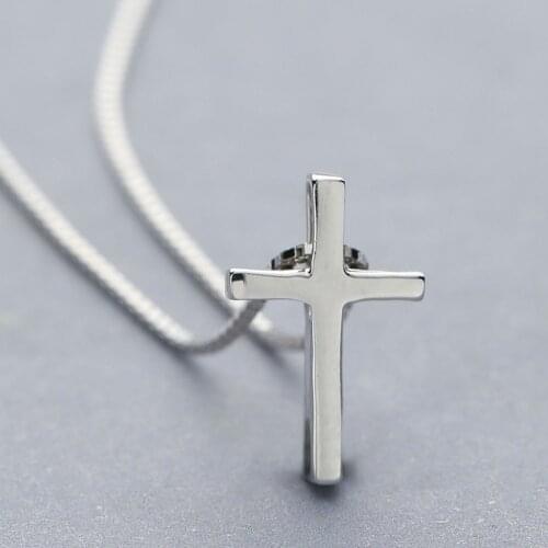 L&P New fashion Simple and Smooth Cross Pendant Necklace.Real 925 sterling silver cross pendant necklace Attractive jewelry