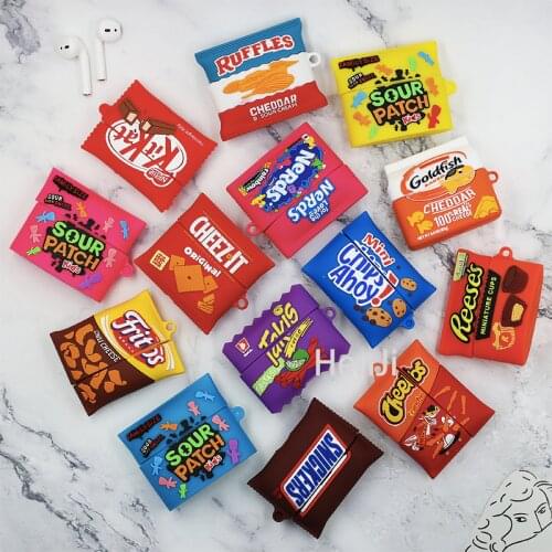 3D Twix chocolate earphone case for AirPods 1 2 charging box soft silicone shockproof headphone cover for airpods pro