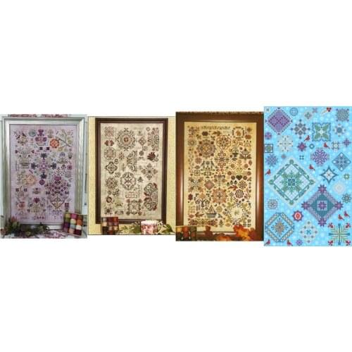 Flowers seasons counted cross stitch package flower aida 22ct 25ct 18ct 14ct 11ct black cloth people kit embroidery