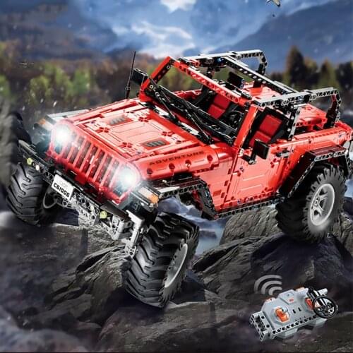 Electric Off-Road Car RC Block Toy Remote RC Car Adventurer Double-Door Off-Road Car Wireless Remote Light Design Toys for kids
