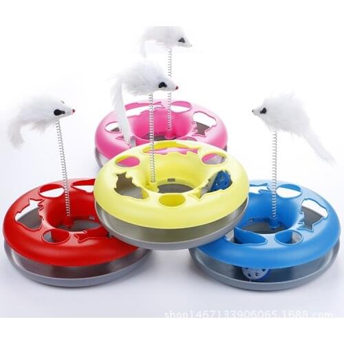 Cat Toy Spring Mouse Funny Cat Turntable Cat Supplies Cat Climbing Frame Multi-Color Optional Pet Supplies