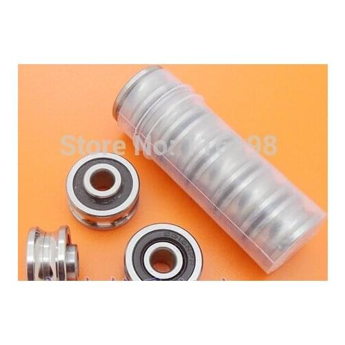 2 PCS SG15-2RS U Groove pulley ball bearings 5*17*8*9.75 mm Track guide roller bearing SG15RS V17 double row ABEC5