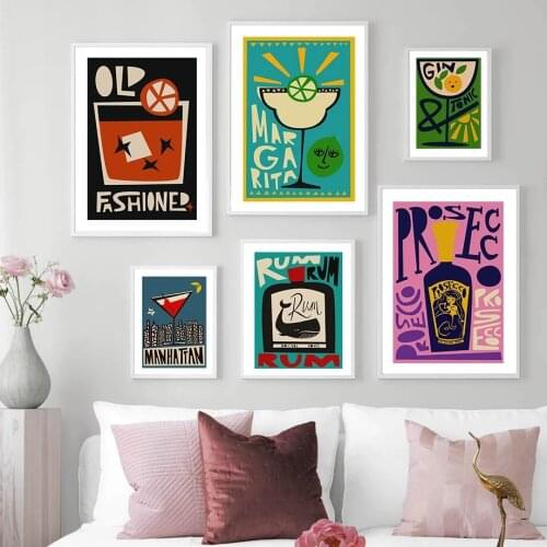 Canvas Pictures Home Rum Margarita Gin Vodka Wine Decoration Paintings Poster HD Prints Wall Art Modular Living Room No Framed
