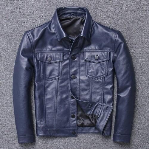 Real Leather Jacket Men Clothes 2020 Streetwear Fashion Mens Short Cow Leather Coat Slim Fit Genuine Leather Coats 1213