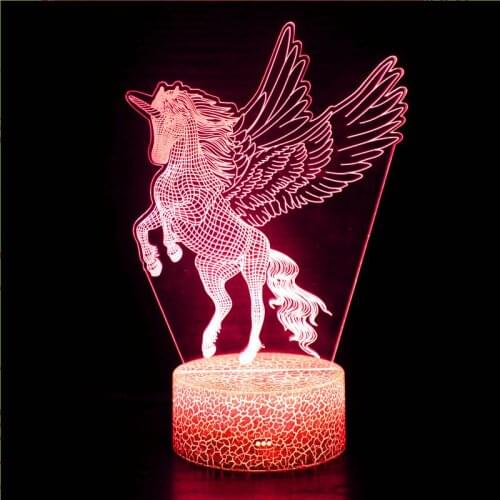3D Illusion Lamp Light for Kids and Lover, Unicorn LED Lamp 16 Colors Change with Remote, Valentines Day Present and Birthday