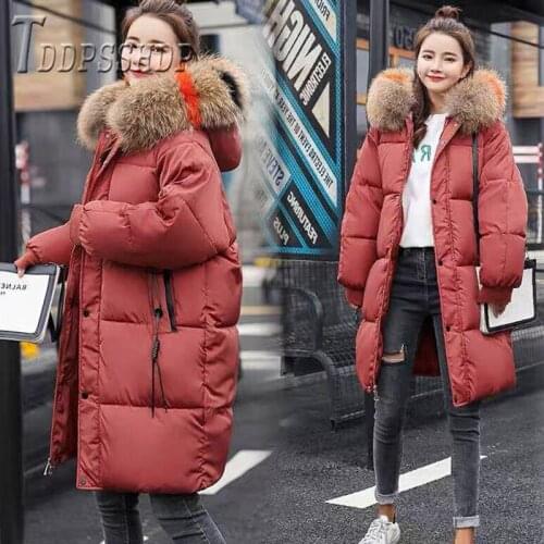 Fashion Warm Thick Down Jacket Padded Parkas Coat Long Hooded Parkas