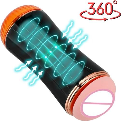 Sex Toys for Men Blowjob 10 Speeds Real Pussy Dual channel Anal Vagina Masturbation Cup Automatic Male Masturbator Sex Machine