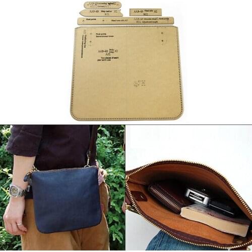 1 Set DIY Leather Crossbody Bag Acrylic Template Supplies Stylish Leather Bag Kraft Paper Pattern Handmade Sewing Template Tool