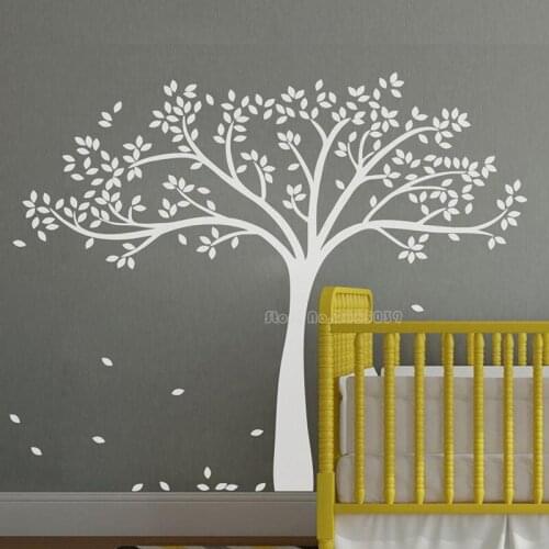 Large White Tree Wall Decals Removable Nursery Mural Vinyl Wall Stickers For Kids Living Room Decoration Home Decoration LL2542