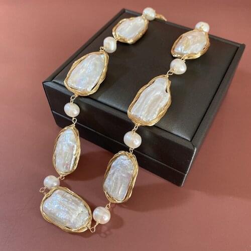 Natural Freshwater Baroque Pearl Pendant Necklace Irregular Shape Fashion Jewelry For Women Party Evening Necklace Accessories