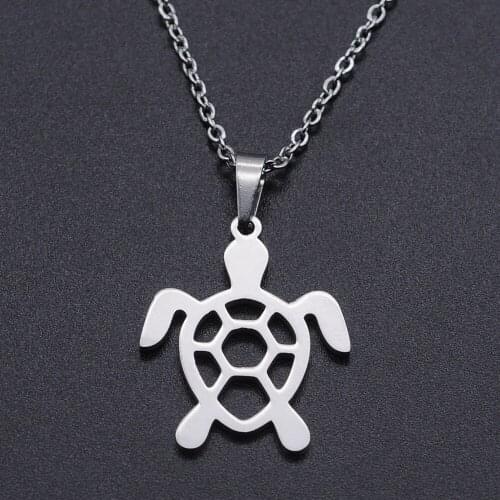 Turtle Stainless Steel Charm Necklace for Women Dainty Steel Necklaces Dropshipping Fashion Jewelry Necklaces Accept OEM Order