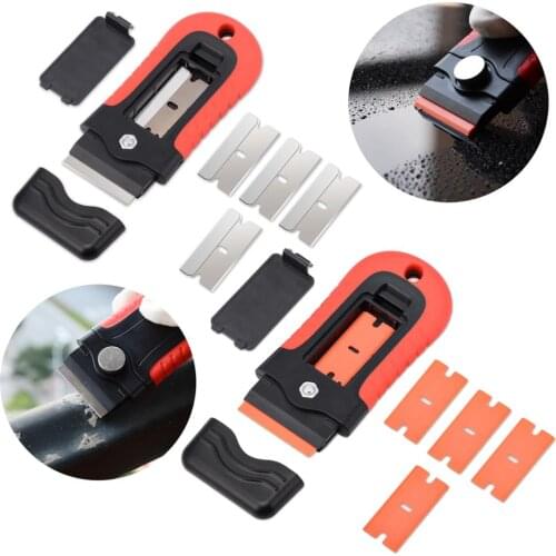 EHDIS 2pcs Scraper Razor Blade Vinyl Wrapping Tool Snow Water Wipe Decal Sticker Remover Window Film Car Cleaning Tint Squeegee