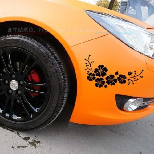 Flower Car Sticker White Black Automobile Body Sticker Car Madification Vynle Pickup Truck Decal Woman Girl Car DIY Accessories