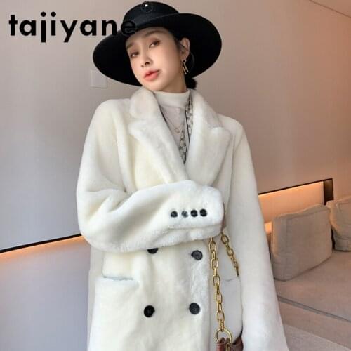 Tajiyane Womens Clothing Winter Coats Women 2020 100% Wool Jackets Woman Long Coat Female Sheep Fur Jacket Mujer Parkas TN1612