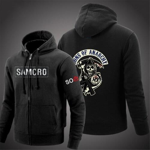 2021 Spring SAMCRO Hip Hop Sons Of Anarchy Hoodies For Man Print Unisex Tracksuit Woman SOA Punk Coats Zipper College Jackets