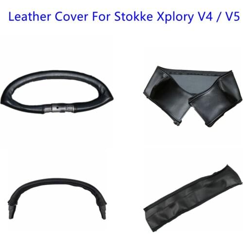 Pram Handle Pu Leather For Stokke Xplory V4 / V5 Baby Stroller Armrest Protective Case Covers Baby Carriage Accessories