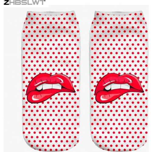 ZHBSLWT 3D Digital Printed Animal Socks Unisex Fashion Cute Short Sock Mix Color Women Low Cut Dress Sock