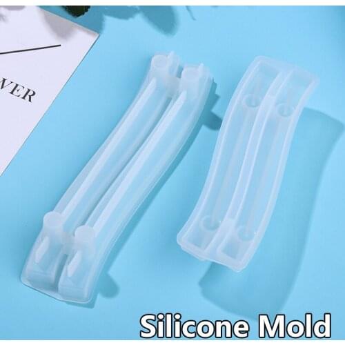 1pc DIY Fruit Plate Handle Silicone Molds Bending Resin Mold Crystal Epoxy Resin Mold Table Plate Decorations