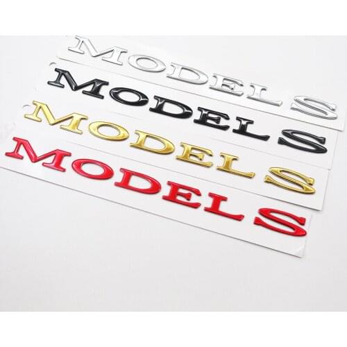1pcs Tesla ABS 3D MODEL S Car Rear emblem logo letter sticker Rear tail door trunk sticker car rear sticker styling Accessories