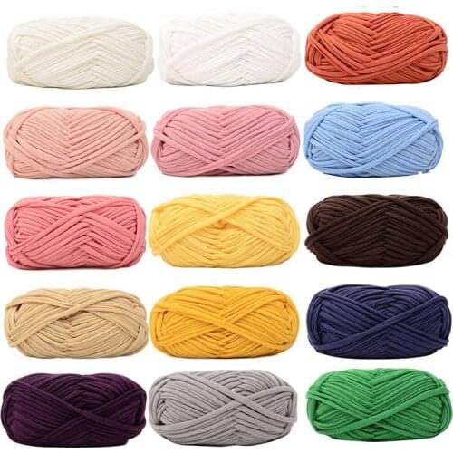 100g/pcs Fancy Yarns For Hand Knitting Thick Thread Crochet Cloth Yarn DIY bag handbag carpet cushion Cotton Cloth T-Shirt Yarn