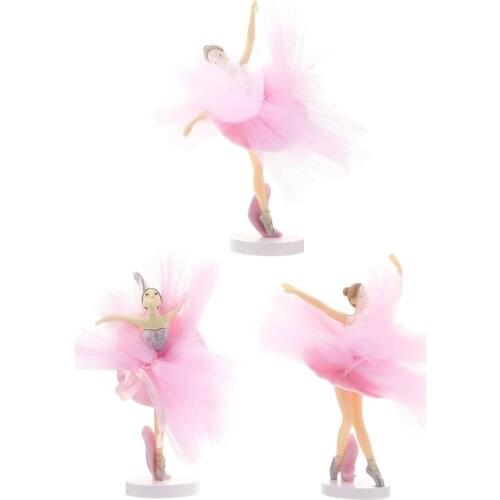 3 Sets Ballerina Girl Cupcake Toppers Tulle Skirt Girl Cake Ornament Party Favor